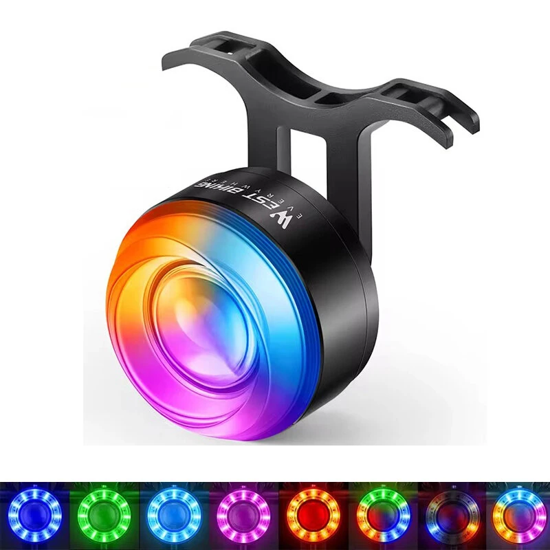 WEST BIKING Smart Brake Sensing Bike Taillight 400mAh Battery 8 Lighting Modes Waterproof Type-C Rechargeable Vibration Sensor Memory Function Colorful Bicycle Rear Light (image for) WEST BIKING Smart Brake Sensing Bike Taillight 400mAh Battery 8 Lighting Modes Waterproof Type-C Rechargeable Vibration Sensor Memory Function Colorful Bicycle Rear Light